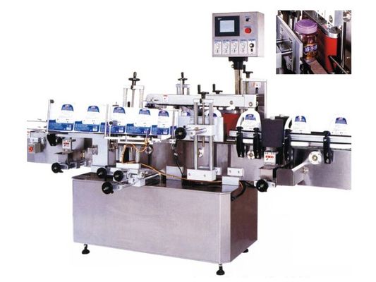 Verpackungsmaschine des Aufkleber-304SS, Doppelt-Seiten-Aufkleber-Etikettiermaschine PLC-100bpm